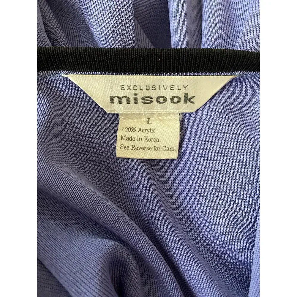 Exclusively Misook Lavender Purple Jacket Cardigan Sweater Long Sleeve O…